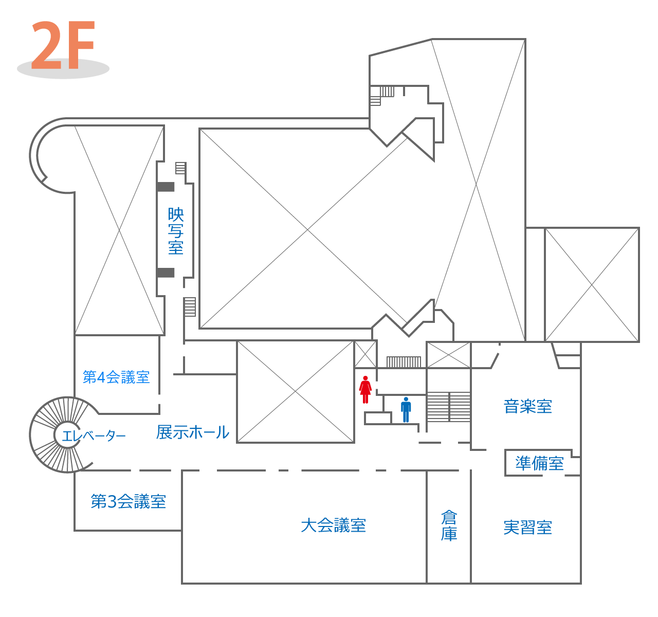 東郷町民会館2階フロアマップ