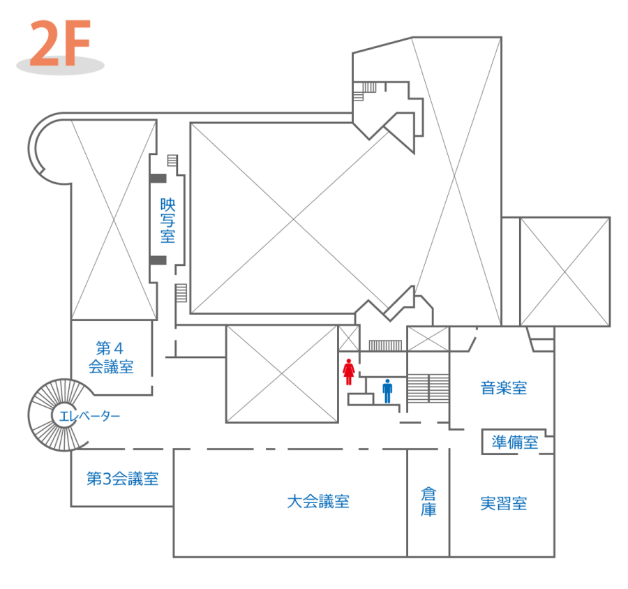 東郷町民会館2階フロアマップ